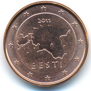 Эстония, 1 евроцент (2011 г.)