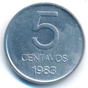 Argentina, 5 centavos, 1983