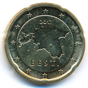 Эстония, 20 евроцентов (2017 г.)