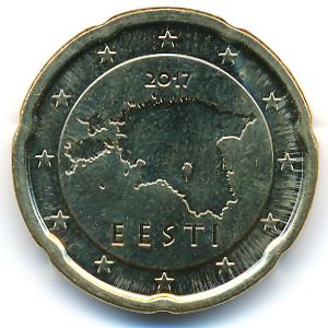 Эстония, 20 евроцентов (2017 г.)
