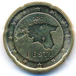 Эстония, 20 евроцентов (2017 г.)