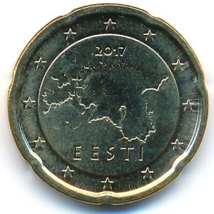 Эстония, 20 евроцентов (2017 г.)