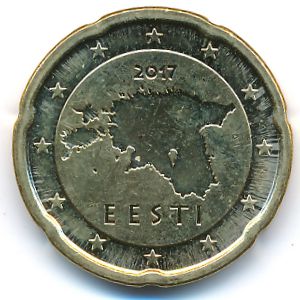 Эстония, 20 евроцентов (2017 г.)