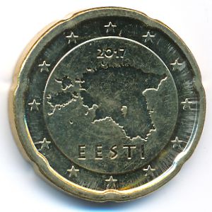 Эстония, 20 евроцентов (2017 г.)