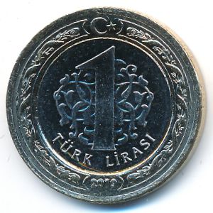 Турция, 1 лира (2019 г.)
