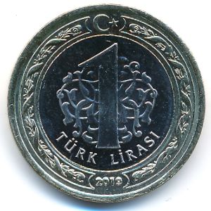Turkey, 1 lira, 2019