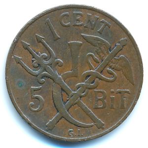 Датская Западная Индия, 1 цент (1905 г.)
