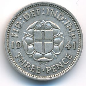 Великобритания, 3 пенса (1941 г.)