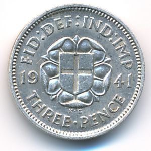 Great Britain, 3 pence, 1941