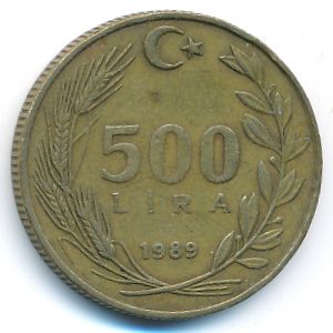 Турция, 500 лир (1989 г.)
