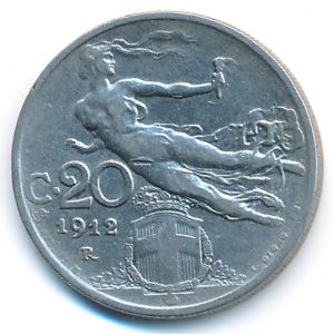 Италия, 20 чентезимо (1912 г.)