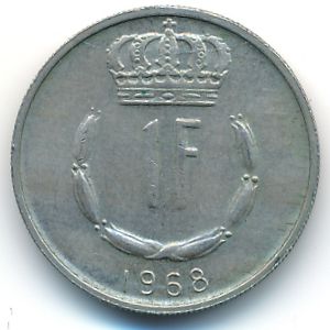 Luxemburg, 1 franc, 1968