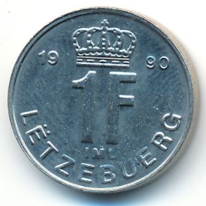 Luxemburg, 1 franc, 1990