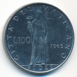 Ватикан, 100 лир (1963 г.)