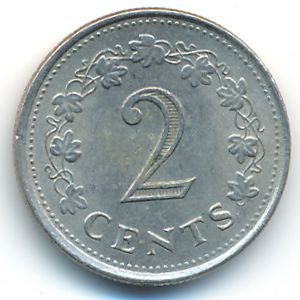 Malta, 2 cents, 1982