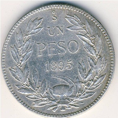 Chile, 1 peso, 1895–1897