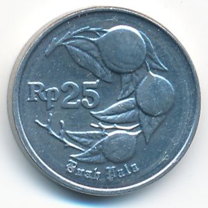 Indonesia, 25 rupiah, 1992