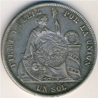 Guatemala, 1 peso, 1864–1894