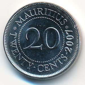 Маврикий, 20 центов (2007 г.)