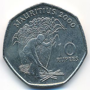 Маврикий, 10 рупий (2000 г.)