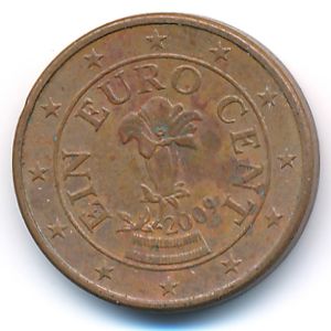 Австрия, 1 евроцент (2009 г.)