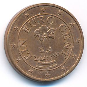 Austria, 1 euro cent, 2010