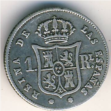 Spain, 1 real, 1852–1855