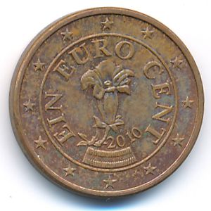 Австрия, 1 евроцент (2010 г.)