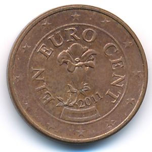 Австрия, 1 евроцент (2011 г.)