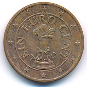 Австрия, 1 евроцент (2013 г.)