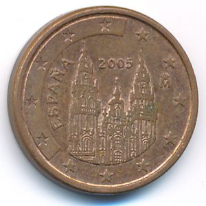 Spain, 1 euro cent, 2005