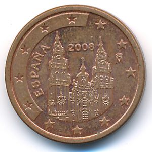 Испания, 1 евроцент (2008 г.)