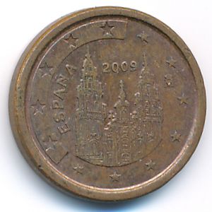Spain, 1 euro cent, 2009