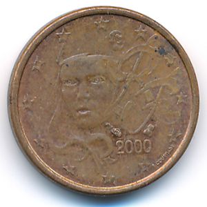 Франция, 1 евроцент (2000 г.)
