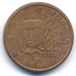 Франция, 1 евроцент (2006 г.)
