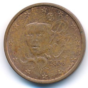 Франция, 1 евроцент (2008 г.)
