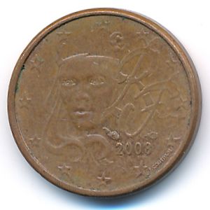 France, 1 euro cent, 2008
