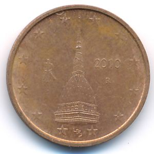 Италия, 2 евроцента (2010 г.)