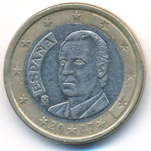 Spain, 1 euro, 2007–2009