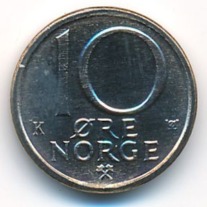 Norway, 10 ore, 1982