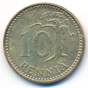 Finland, 10 pennia, 1982