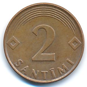Латвия, 2 сантима (2000 г.)
