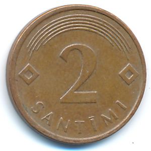 Latvia, 2 santimi, 2007
