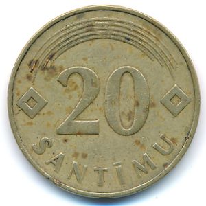 Латвия, 20 сантим (1992 г.)