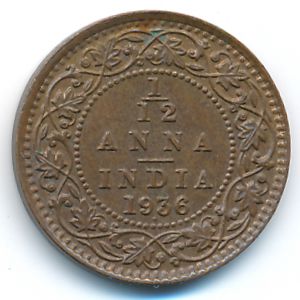 British West Indies, 1/12 anna, 1936