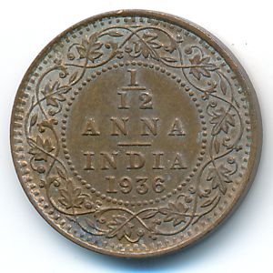 British West Indies, 1/12 anna, 1936