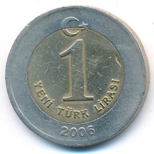 Турция, 1 новая лира (2006 г.)