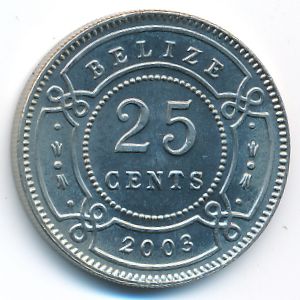 Belize, 25 cents, 2003