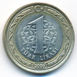 Турция, 1 лира (2009 г.)