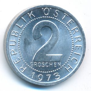 Austria, 2 groschen, 1973